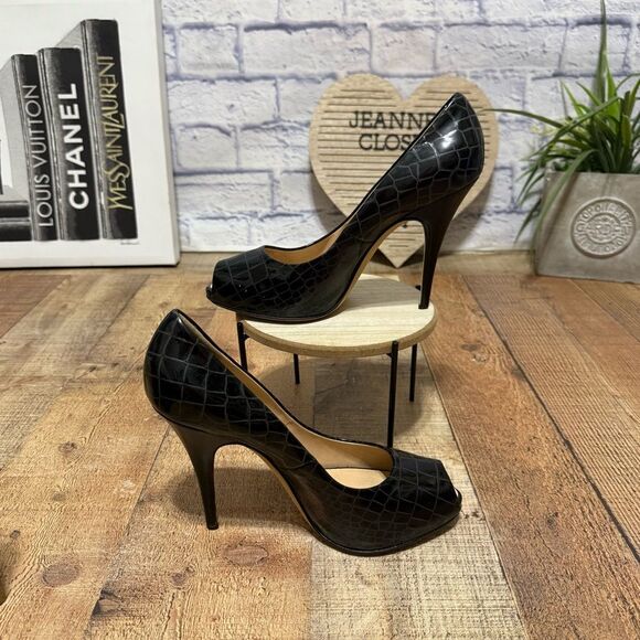 Giuseppe Zanotti Black Patent leather platform peep toe stiletto heel Pumps 41 - Picture 3 of 13